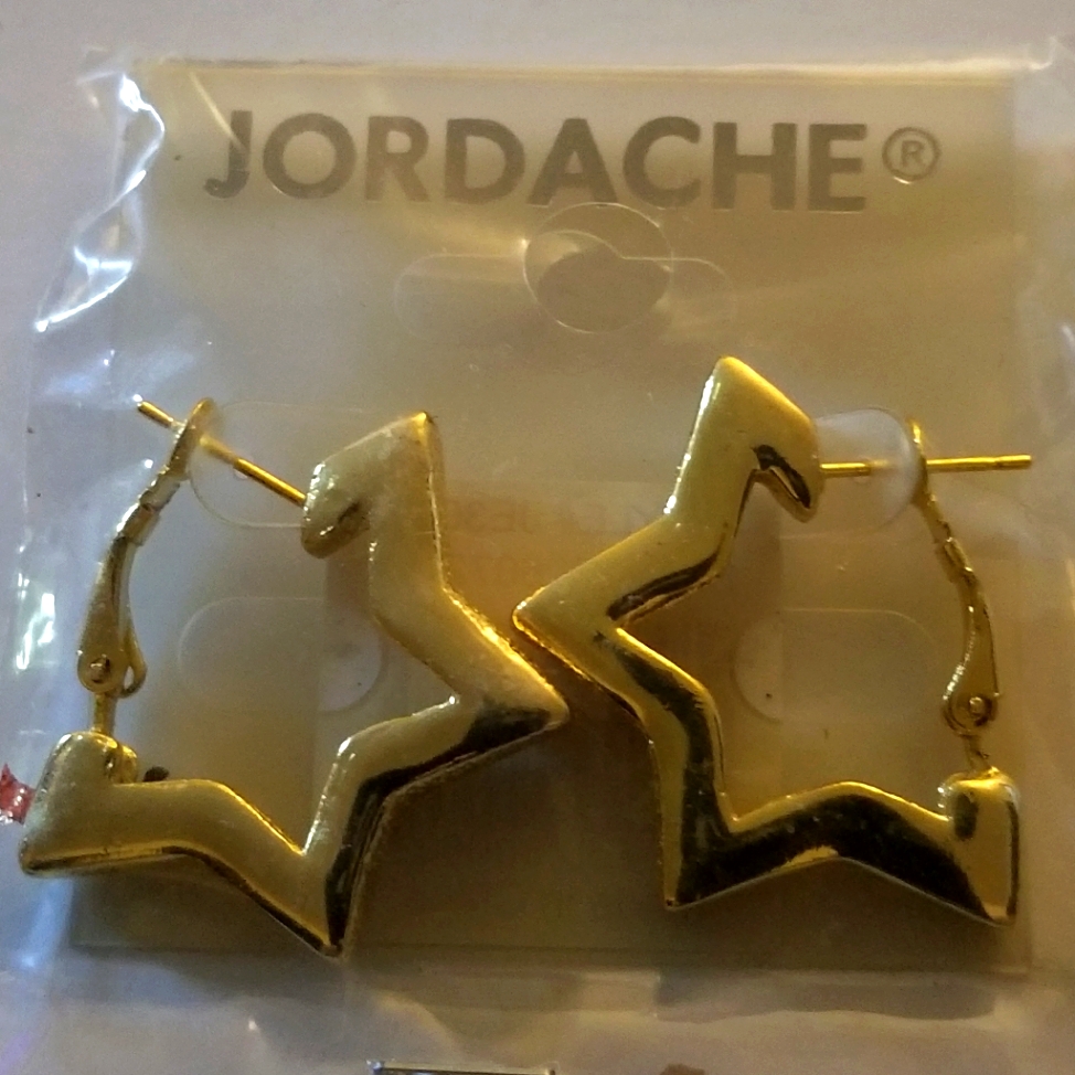 New Jordache Goldtone Star Earrings